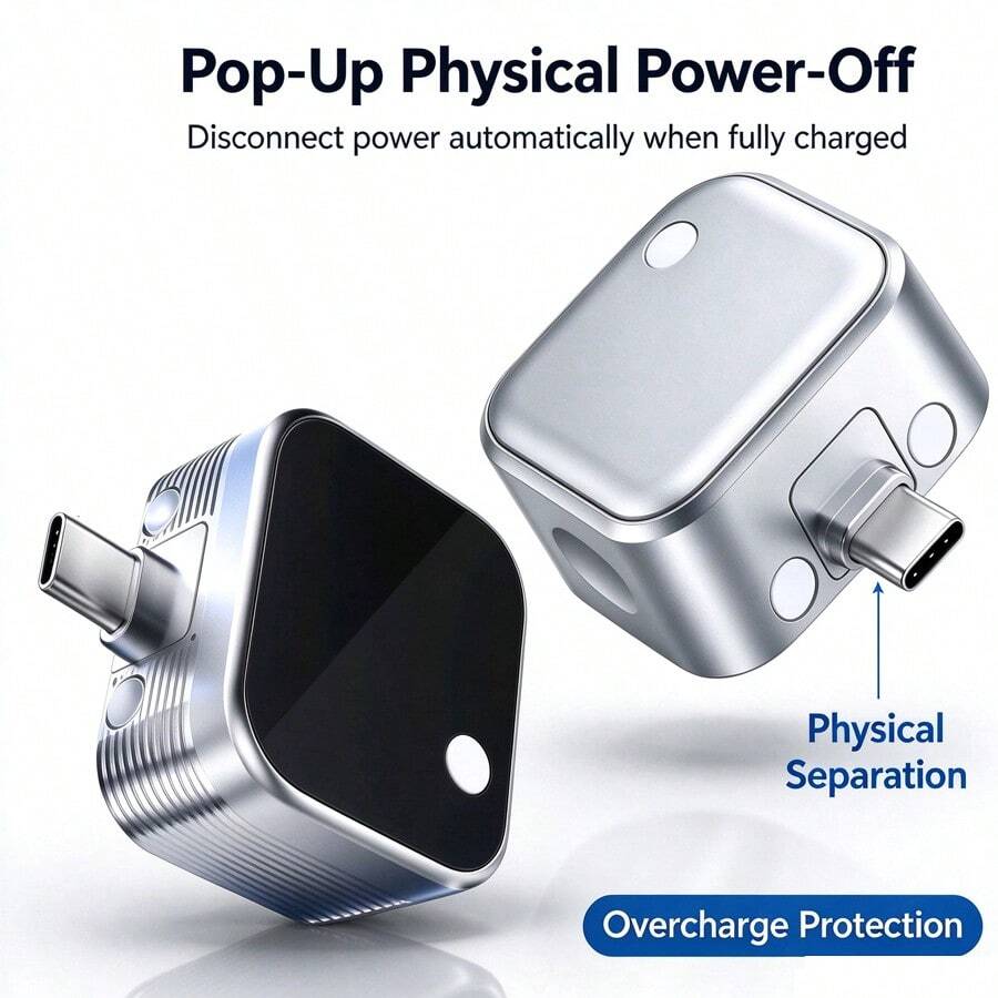 可攜式一體式可拆卸充電器 Type-C 140W 快充適配器，具備自動斷電、雙電流識別、過載保護，通用 USB-C 相容手機、平板電腦、筆記本電腦