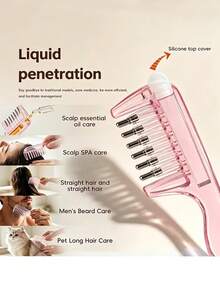 1pc Scalp Massage Liquid Applicator, Transparent Liquid Reservoir Design, Steel Ball Roller Dispenser, Even Application, Scalp Massage, Easy To Use, Practical Hair Care Nourishing Tool - Multicolor - View 5