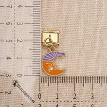 1PC Enamel Dangle Charm, 9mm Italian Modular Bracelet, 18K Gold‑Plated Alloy, Cute Cartoon DIY Jewelry Accessory For Women Girls - Macaron-colored Playful Design - View 11