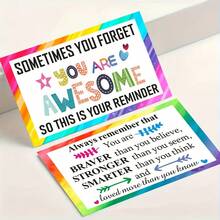 50Pcs Inspirational Encouragement Cards: Mini Thank‑You Notes For Healthcare Professionals, Doctors, Nurses, Volunteers And Staff - Multicolor - View 3