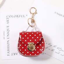 1pc Polka Dot Mini Bag Charm, Faux Leather Small Storage Pouch Keychain, Cute Backpack Handbag Accessory, Suitable For Women, Birthday Thanksgiving Christmas Gift - Multicolor - View 15