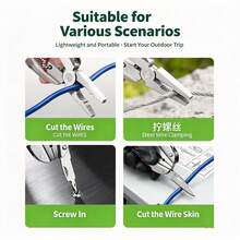 1PC/Portable Multi-Function Folding Pliers Mini Screwdriver Cutting Tool Outdoor Hardware Stainless Steel Tool Pliers - Multicolor - View 3