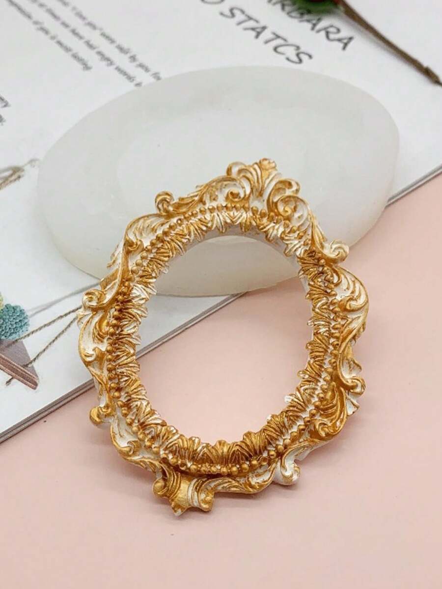 DIY European Style Carved Frame Photo Frame Aromatherapy Plaster Candle Diffuser Stone Handmade Resin Desktop Decor Silicone Mold - White - View 1