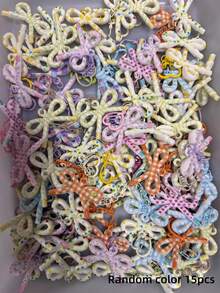 15/30/60/120pcs Gantungan Kunci Pita Motif Warna-warni Dopamin, Aksesoris Wanita dan Pelajar, Kotak Earphone, Dekorasi Mobil, Gantungan Kunci Lucu Halloween - MultiWarna - View 10