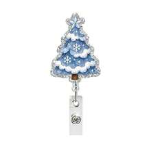 1pc Christmas Tree Retractable Badge Reel, Gingerbread Man Snowflake Heart Christmas Tree Easy-Pull Glitter Acrylic Retractable Badge Reel ID Holder, Suitable For Nurses, Doctors, Christmas - A - View 13