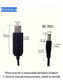 Cable de alimentación USB-DC Step-Up 5V a 8.4V 9V 12V, salida de cabezal redondo DC5.5*2.1mm, carga de banco de energía, router pequeño doméstico, módem, cámara de , mini ventilador, altavoz Bluetooth, disco duro, dispositivo, adaptador de alimentación temporal para exteriores - Multicolor - Ver 4