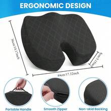 Premium Soft Thickened Sturdy Seat Cushion, Breathable Surface, Portable Rectangular Cushion For Office Chair, Home And Travel, Easy To Clean, Durable Indoor Decor Accessory For Home, Car And Indoor Resting - 1PC - View 4