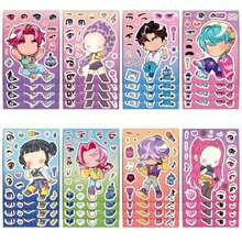 8pcs Creative Expression Collage Sticker Set, Chibi Character Base Cards With Eyes, Lips And Small Decorative Stickers, Freely Combine And Change Facial Expressions And Makeup, Rich Colors Restore Art Style, Pre-Cut Design For Easy Peeling, Suitable As Planner Decoration Material, Desktop Creative Stickers, Leisure Craft Supplies, Immersive Character Design Creation, Freely Adjust Facial Features To Create Unique Characters, Rich Accessories Unlock Diverse Styles, Relaxing And Stress-Relieving, Inspire Creative Inspiration, Enjoy The Fun Of Handmade Collage. - Multicolor - View 1