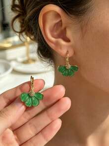 1 Pair Fashionable Personalized Exquisite Sweet Flower Earrings, Suitable For Women's Daily Commute - Purple - View 4