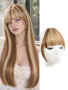 Fall & Autumn Thickened Clip In Air Bangs With Temple Pieces, Women Fluffy Fringe Hairpiece For Hairstyle Makeover, Multiple Colors Available - Multicolor - View 7