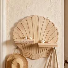 Bohemian Shell-Shaped Creative Pine Wood Wall Planter Shelf Wooden Craft Home Decor - Multicolor - View 3