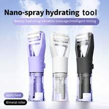 AOYI Portable Facial Mister With Hot Compress Roller, Handheld Face Moisturizing Mist Sprayer Machine For Men & Women, 1200mAh Rechargeable Battery, Constant Temperature Face Massage Roller For Home & Travel - Multicolor - View 1