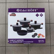 Black Pot And Pan Set With Textured Exterior, 11 Pieces For Soups, Pasta, Stews And Family Meals - View 11
