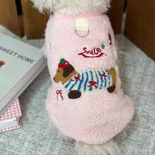 Cute Dog Sweater For Small Dogs And Cats, Soft Knitted Material With Dachshund Pattern And D-Ring Design, Suitable For Yorkshire Terrier, Maltese, Chihuahua, Poodle And Other Pets - Pink - View 12