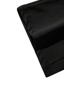 Herr enfärgade draperade vida mjukisbyxor med elastisk dragsko i midjan, lösa raka vardagliga casualbyxor - Svart - Visa 7