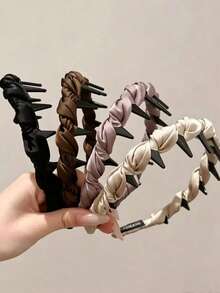 4pcs Women's Hair Accessories Braided Headbands, Minimalist Style For All Seasons, Polyester Material, Braided Design With Teeth, Non-Slip, Suitable For Daily Commute, Dating, Casual Outings, Multi-Scenario Use - Multicolor - View 10