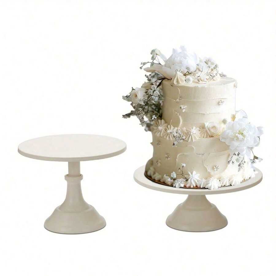 1pc Metal Cake Stand - 8/10/12 Inch White Dessert Display Rack, Suitable For Wedding Birthday Party Decoration, Cake Decoration Supplies, Dessert Table Centerpiece, Cake Tray, Pastry Rack, Snack Stand, Tall White Iron Art Dessert Table Display Rack, Can Be Used For Cold Buffet And Tea Break, Wedding Table Decoration - Multicolor - View 1