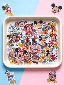 Disney 50pcs Mickey Minnie Stickers, Classic Mickey Minnie Bow Pattern Vinyl Stickers, Cute Waterproof Non-Repeating, Suitable For Water Bottles, Laptops, Phone Cases, Journals, Skateboards Cartoon Stickers, Gift For Cartoon Lovers - A - View 6