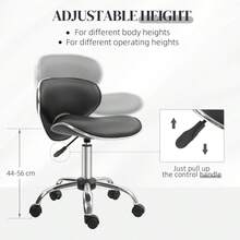 Adjustable Rolling Swivel Beauty Salon Chair, Stool Spa, Black On-Site - Black + PU - View 4