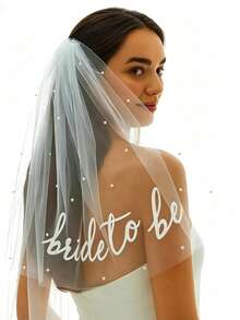1/2pcs Bridal Veil, Bachelorette Party Accessory, Party Veil, Bridal Decoration, Bridal Shower Engagement Gift - Multicolor - View 10