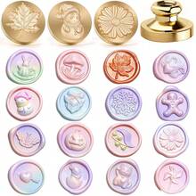 1pc 3D Embossed Snowman/Mushroom/Rabbit/Snowflake/Gift Thickened Brass Wax Seal Stamp Head (Handle Not Included, Handle Needs To Be Purchased Separately), Perfect For Wedding Invitations, Envelopes And Gift Packaging - Single Piece - View 1