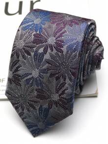 1pc Floral Hand-Painted Tie For Men And Women, Suitable For Casual Street, Daily, Party, Gift, Business - Multicolor - View 14