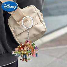 Disney Cute Family Cartoon Pattern, Acrylic Pendant With Chain, Suitable For Bags, Keys And Car Keys, Travel Accessory Gift, Cute Floral Keychain Design, Smooth Surface, Keychain, Decorative Keychain, Cartoon Keychain, Christmas Gift, Fan Gift, 2D Flat Gift, Holiday Gift, Home Decor, Halloween Gift - Multicolor - View 2