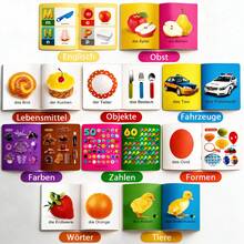 Set Of 10 Colorful German First Learning Picture Books, Multi-Theme Animals Food Vehicles Vocabulary Books For Home Reading & Daily Practice, Educational Gift For Early Language Learning - Multicolor - View 3