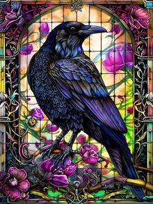 1pc DIY Diamond Painting Sticker Embroidery Animal Bird Crow Home Decor Full Drill 30*40cm/40x50cm - Sets - View 1