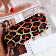 1pc Red Black Gold Leopard Print High Foot Tray, Vintage Style Desktop Aromatherapy Jewelry Lipstick Decorative Storage Tray, Luxury Desktop Jewelry Storage Display Tray - Multicolor - View 8