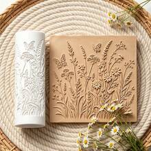 1Pc Wildflower Butterfly Pattern Clay Embossing Roller, Polymer Clay Tool For Handmade Earring Pendant Ornament Making, Great Gift For Craft Lovers - 1pc - View 2