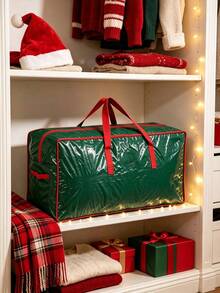Extra Large Christmas Tree Storage Bag With Zipper And Handles, Holiday Gift/Wreath/Wrapping Paper Storage Bag, For Christmas Storage, Garage, Attic, Garden Storage Room, Holiday Decoration Organization, Large Capacity Outdoor Storage Bag, Garden Home Storage Bag - Green - View 3