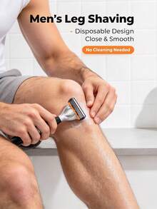 Matte Manual Razor Set, 2 Handles + 24 Replacement Blades, Non-Slip Ergonomic ABS Handle, Gentle And Smooth Shaving, Portable Men's Daily Use Shaving Kit - Multicolor - View 4