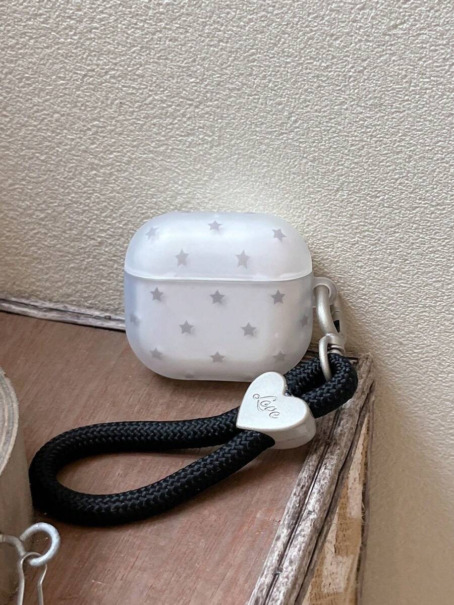 Full Screen Star Pattern Protective Case For AirPods 5, Pro 2nd Gen, Pro 3, 4, 3, 1/2, Wireless Bluetooth Earbuds, Shockproof Minimalist - White - View 1