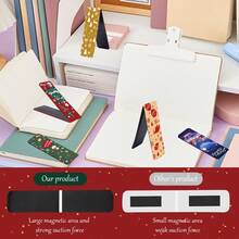 12pcs Christmas Pattern Magnetic Bookmarks, Simple Multi-Purpose Foldable Labels For Students, Readers And Women - Christmas - View 3