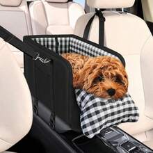 1pc Car Pet Dog Seat - Foldable Pet Car Seat With Seat Belt Support And Anti-Slip Design - Portable Elevated Seat With Cushion And Sturdy Frame, Suitable For Small Dogs Up To 4.99 KG, Fits SUV, Sedan, Van - Center Console Accessory - Multicolor - View 2