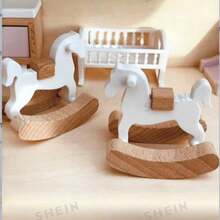 1PC Mini Rocking Horse Model Ornament, Miniature Gardening Accessories, Miniature Courtyard Scene Prop Model, - 6Pcs - View 4