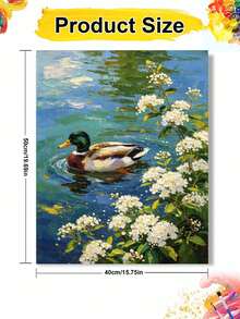 Paint By Numbers Duck Landscape Kit For Adults Frameless Acrylic Canvas Art, DIY Home Decor, Great Gift Idea For Birthdays, Holidays Gifts. - Sets - View 11