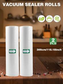 2 Rolls Vacuum Sealer Bags, 3 Meters Long, 5 Sizes Available, Vacuum Bags Roll, Vacuum Freezer Bags, Reusable, Durable And Tear-Resistant, Suitable For Food Storage And Low-Temperature Cooking, Essential Kitchen Supplies - View 12