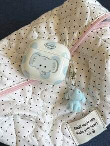 Cute Blue Polka Dot Elephant Pods 5 Protective Case, Compatible With Pod 4, Apple Pro 3 Earphone Shell, 2nd Generation Wireless Bluetooth, 3rd Generation, 2nd Generation, Pod Pro 4th Generation, 5th Generation Case - Baby Blue - View 5