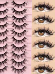 10 Pairs Thin Natural False Eyelashes - Reusable, Lightweight And Comfortable, Create Charming Eye Makeup - Perfect Choice For Daily Wear False Eyelash Strips, Eyelashes, False Eyelashes, False Eyelashes - View 6