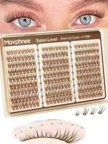 False Eyelashes 8-14MM Thin Natural Style Short Cluster Lash Extensions C Curl Root Daily Wear Natural Enhancement Easy To Apply - C - View 1