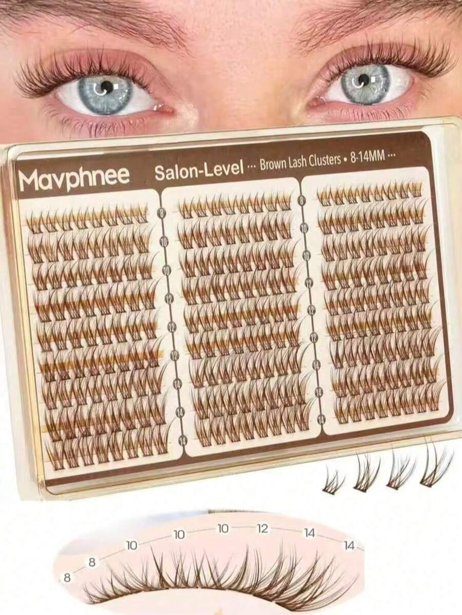 False Eyelashes 8-14MM Thin Natural Style Short Cluster Lash Extensions C Curl Root Daily Wear Natural Enhancement Easy To Apply - C - View 1