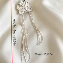 Elegant Floral Pearl Long Brooch, Niche Creative High-End Minimalist Style, Versatile Fashion Pin - White - View 6