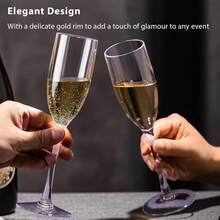 1/2/4/6/12pcs Luxury High Stem Crystal-Like Shatterproof Reusable Long Handle Cups, Banquet Wedding Birthday Party Dessert Juice Cold Drink Cups, Home Dining Table Atmosphere Decorative Cups - Perfect For All Parties - View 8
