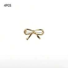 1pc/2pcs/4pcs European & American New Metal Bow Brooch, Unique Design Niche Accessory, Anti-Exposure V-Neck Pin, Versatile Style - Gold - View 8