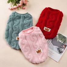 3PCS Pet Flannel Sweatshirt Vest Autumn Winter Dogs Warm Clothes Fleece Dog Sweater Apparel Suitable For Chihuahua Yorkshire Terrier Maltese - Multicolor - View 13