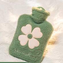 Hot Water Bottle For Women, Plush Warm Belly Heating Pad, Refillable Anti-Explosion Warm Water Bag, Hand Warmer For Students - -leaf Clover - View 4