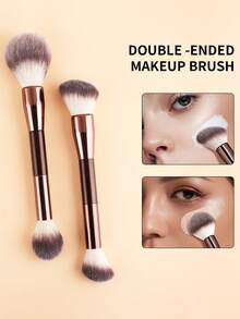 6pcs Makeup Tool Set Including 4 Makeup Brushes And 2 Teardrop-Shaped Makeup Sponges, Dual-Color Soft Bristles, Suitable For Makeup Beginners, Daily Commute And Date Makeup - Multicolor - View 2