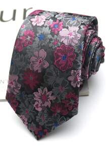 1pc Floral Hand-Painted Tie For Men And Women, Suitable For Casual Street, Daily, Party, Gift, Business - Multicolor - View 5